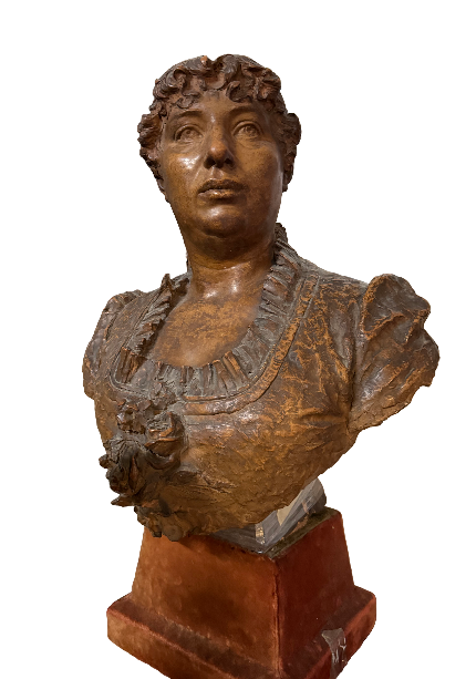 Busto in terracotta di giovane donna