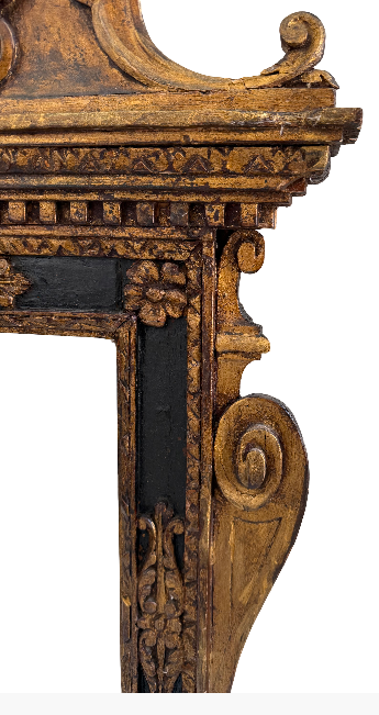 Specchio stato pontificio del XVIII secoloin legno dorato e laccato. cm 122 x 87
