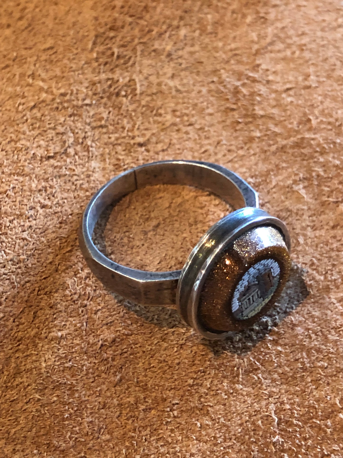 Anello in argento con micromosaico